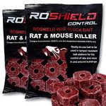 ROSHIELD- Rat/Mouse Poisoning,Poison Blocks 400g, Super Strength, Single-Feed Fast Acting Rat & Mouse Killer, Rat Poison Block Bait - Indoor,Outdoor For Rodent Bait Station Refill Packs