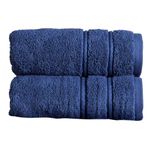 Christy Antalya Hand Towels | Set of 2 | 100% Turkish Cotton | 600GSM | Soft Plush Luxury Towel Set | 50cm x 90cm | Quick Dry | Denim Blue