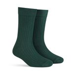 DYNAMOCKS Men's and Women's Combed Cotton Crew Length Socks (Pack of 1, Multicolour) (Size UK 7-12) (Solid Crew - Olive)