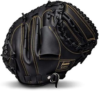 Franklin Sports Baseball and Softball Glove - Field Master - Baseball and Softball Mitt, Black/Gold, 31.5"