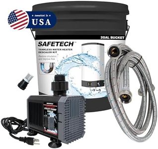 Safetech Tankless Water Heater Flushing Kit with Premium Braided Hoses, Mag Drive Pump, and Instructions
