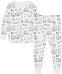 Generic Kid DIY Hand Painted Homewear Set Colouring Pajama Sets For Boy And Girl Can Play With And Wear 3 (White, 4-5 Years)