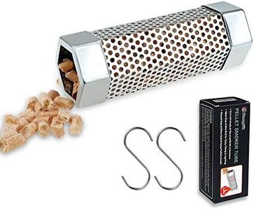 KampFit Pellet Smoker Tube 6 Inch - Stainless Steel Perforated Wood Pellet Tube Smoker - 2 Hours of Additional Billowing Cold Smoke for All Electric, Gas, Charcoal Grills or Smokers