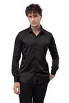 SNITCH Double Cuff Regular Fit Shirt For Men (Black, Xl)