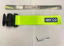 AUTO MT SPARCO Car Tow Hook Universal Decorative SPARCO Racing Style Trailer Hook Sticker Rear Tow Strap Tow Hook Towing Belt for Car Bumper (ONLY Decoration) (NEON)