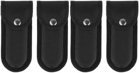 Dual-Orientation Nylon Knife Sheath with Snap Closure - 4 Pack (4.25" Capacity, Belt Loop Included)