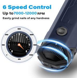 Casfuy 6-Speed Dog Nail Grinder – Rechargeable Pet Nail Trimmer