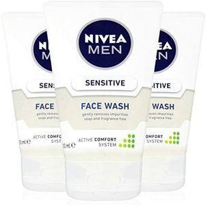 NIVEA Men Face Sensitive Wash 100 ml - Paquete de 3