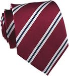 Mens Stripe Burgundy Red White Busi