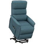 HOMCOM Power Lift Chair, Electric Recliner for Elderly, Padded Reclining Chair with Remote Control, Side Pockets for Living Room, Blue