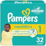 Diapers Newborn/Size 1 (8-14 lb), 32 Count - Pampers Swaddlers Disposable Baby Diapers, Jumbo Pack (Packaging May Vary)