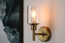 Phansthy Retro Style Wall Lights Industrial Cylindrical Glass Lampshade Single Head Vintage Wall Sconces Indoor Light for Loft Bar Kitchen Lamp Bedroom Vanity Mirror E27 (Antique)