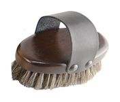 HySHINE Deluxe Horse Hair Wooden Body Brush - Dark Brown - Small