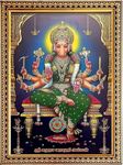 PALJJI HANDICRAFTS Varahi Amman Devi Photo Frame with Wall Hanger | Wall Hook Wooden Matt Finish Religious Poster for Pooja Room