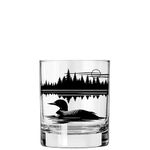 Toasted Tales Loon Scene Lake and Lodge Collection | 11 oz Bourbon Whiskey Rock Glass | Novelty Whiskey Tasting Glasses | Home Décor Accessory | Outdoor Glass