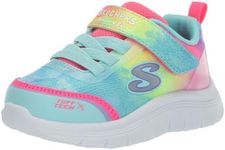 Skechers Unisex-Child Comfy Flex 3.0 Sneaker, Turquoise/Multi, 7 Toddler