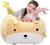 Cute Dog Toy Organizers and Storage for Boys and Girls, Gifts for Kids Bedroom Decor, Stuffed Animal Storage Bean Bag Chair Large Size 22x24 Inch Velvet Extra Soft, Cover ONLY