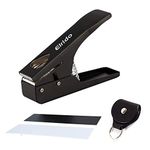 Elrido Custom Guitar Picks Punch DIY Guitar Picks Maker Puncher with With 2 Pick Strips Sheet and Leather Picks Holder Keychain- Guitar Picks Puncher Tool Kit Guitar Picks Cutter (Black)