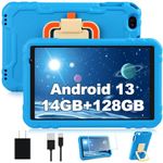 2024 Tablet 10 inch Android 13 Tablets with 14GB RAM 128GB ROM, 8000mAh, Octa-Core CPU, 1280 x 800 IPS Touchscreen, 5G+2.4G WiFi, Bluetooth 5.0, GPS, Split Screen Support, Drop-Proof,Metal Body -Blue