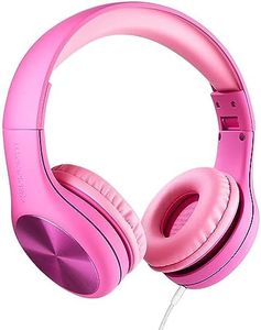 Lilgadgets Connect+ Pro Cuffie per bambini per la scuola - Progettate pensando al comfort dei bambini, Cuffie over-ear pieghevoli con microfono in linea, Cuffie per bambini cablate, Cuffie rosa