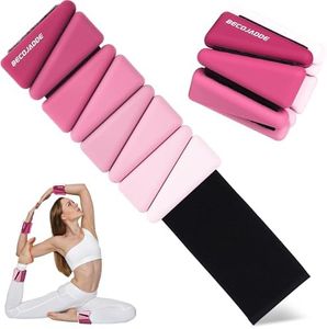 BECOJADDE Wrist Weights for Women At Home 2Lbs Ankle Weights Set of 2 Adjustable Weighted Wristbands Arm Leg Weights for Women Men Suitable for Walking Swimming Running Pilates Yoga Gym, Pink