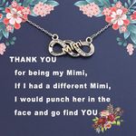 LQRI Mimi Necklace Thank You Mimi Thank You For Being My Mimi Infinity Necklace Best Mimi Ever Gift Mother Day Jewelry, 1*0.4 inch., Stainless Steel, stainless steel