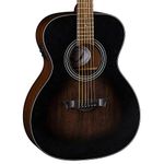 Dean Guitars 6 String St Augustine Folk Solid Top Acoustic/Electric Guitar, Right, Satin Vintage Black Burst (SA E VB)