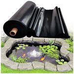 Vetris Pond Liner 2.5x7m 4x6m 5x8m 6x10m 10x15m Large Fish Pond Membrane Thickness 0.12mm Flexible Pond Liners HDPE Black Pond Lining For Waterproof Landscape, Garden Pool(Size:1.5x7m(4.9x23ft))