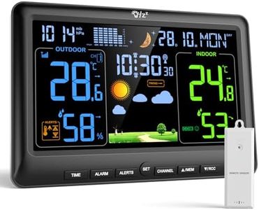 LIORQUE Weather Stations with Outdoor Sensor Wireless for Home, Indoor Outdoor Thermometer Hygrometer, Humidity, Barometric Pressure, Date, Weather Forecast