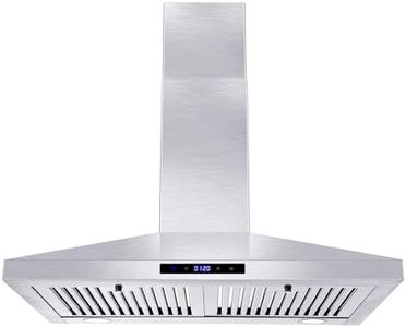 SNDOAS Range Hood 30 inches,Stainless Steel Wall Mount Range Hood,Vent Hood 30 inch w/Touch Control,Ducted/Ductless Convertible,Chimney-Style Over Stove Vent Hood,Kitchen Hood,Baffle Filters