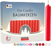 BRUBAKER 20 Pack Tree Candles Wax - Christmas Candles Pyramid Candles Christmas Tree Candles - Red