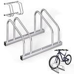 MONZANA® Bicycle Stand For 2 Bicycles | 30-65mm Tyre Width 37cm Wheel Spacing | Wheel Stands | Multi Bikes Stand | Freestanding Floor Or Wall Mountable Cycle Rack | Galvanised Secure Parking Storage