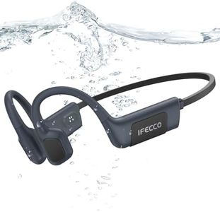IFECCO Swimming Headphones Underwater - IP68 Waterproof Bone Conduction Headphones Bluetooth 5.4, Open Ear Earbuds with 32GB MP3 Player Memory for Sport Running Cycling（Black）
