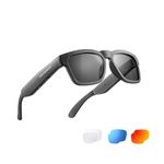 OhO sunshine Unisex Adult Bluetooth Sunglasses,Voice Control and Open Ear Style Smart Glasses Listen Music and Calls with Volume UP & Down,Bluetooth 5.0 Audio Glasses and IP44 Waterproof - Pack of 1