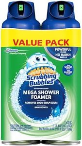 Scrubbing Bubbles Mega Shower Foamer Aerosol, Tough Foaming Bathroom, Tile, Bathtub and Disinfectant Shower Cleaner (1 Aerosol Spray), Rainshower Scent, 20 oz (Pack of 2)