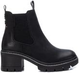 REFRESH - Women's ankle boots with zip, colour: brown, size: 37, Black/White, 5 UK