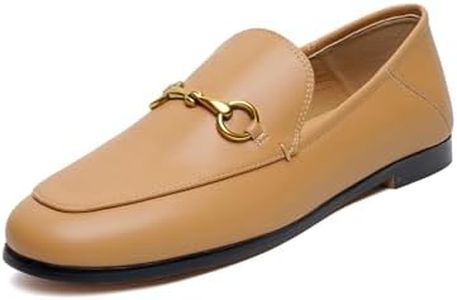 Vertundy Women's Tan Loafers Brown Low Heel Flats Leather Light Brown