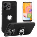 Umidigi A15 / A15C / A15T Case and Tempered Glass Screen Protector, [Magnetic Car Mount] TPU Cover Case and Screen Protector for Umidigi A15C / A15 (Black)