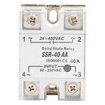 SSR-40AA 40A Solid State Relay, Relay Module AC-AC, Input 90-250V AC Output 24-480V AC, 2 Pole Double Throw Relay