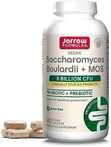 Jarrow Formulas Saccharomyces Boulardii Probiotics + MOS 5 Billion CFU Probiotic Yeast for Intestinal Health Support, Gut Health Supplements for Women and Men, 90 Veggie Capsules, 90 Day Supply