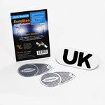 Eurolites Headlight Beam Headlamp Headlight Adaptors & Magnetic UK Plate Black & White Compatible For All Vehicles