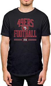 Hybrid Sports NFL Football Arch - Officially Licensed Adult Short Sleeve Fan Tee for Men and Women, San Francisco 49ers - Black, Medium