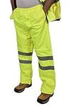 True Face Mens Hi Viz Trouser Padded Work Bottom High Visibility Safety Elasticated Over Pants Yellow X-Large