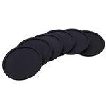 Coasters, Black Coasters for Drinks, Non-Slip Heat Resistant Silicone Cup Mat, 6 Pack