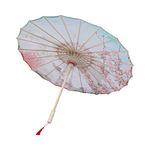 TOYANDONA Oiled Paper Umbrella Chinese Japanese Umbrella Parasol Vintage Asian Silk Umbrella for Wedding Parties Photography Costumes Cosplay (Red)