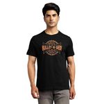 Royal Enfield Chandigarh Tshirt Black 1.02 M M | 100% BCI Cotton | Regular Fit | Crew Neck T-Shirt | Discharge Print | Graphic at The Front and Back Reads ‘Bullet Di Gedi’