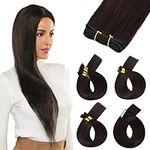 Yamel Training Hair, Weave Weft Hair Extensions Medium Brown Straight 16 Inch 100g Synthetic Hair Extensions for Training