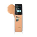 Maybelline New York Fit Me Matte+Poreless Liquid Full Coverage Foundation For All Skin Types,127 Golden Honey|16Hr Oil Control Full Coverage Foundation For All Skin Types With Spf 22,30 Ml,Pack Of 1