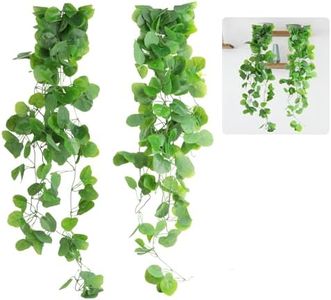 VFANDV Piante Pendenti Artificiali, 2 Pezzi Piante Finte Cadente 108cm, Piante Finte da Esterno/Interno, Plastica Piante Finte Rampicanti Artificiali per Casa Festa Matrimonio Giardino Decorazione