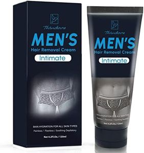 MEOLY Intimate/Private Hair Removal Cream for Men, 120ml - Effective Painless Flawless Depilatory for Unwanted Coarse Male Body Hair - Suitable for All Skin Types